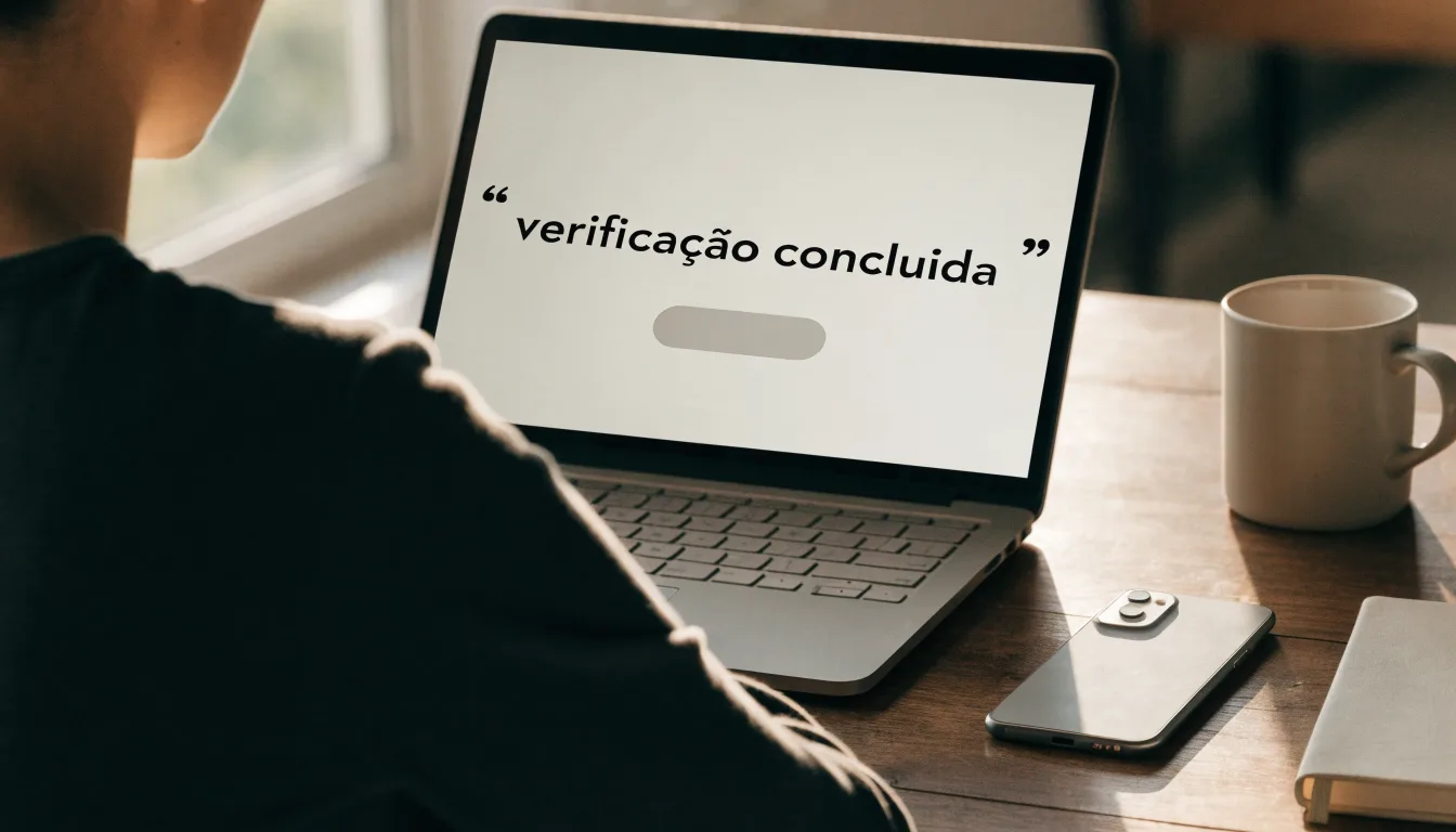 Uma folha de licença em papel com um selo vermelho, pousada numa secretária de madeira ao lado de uma caneta